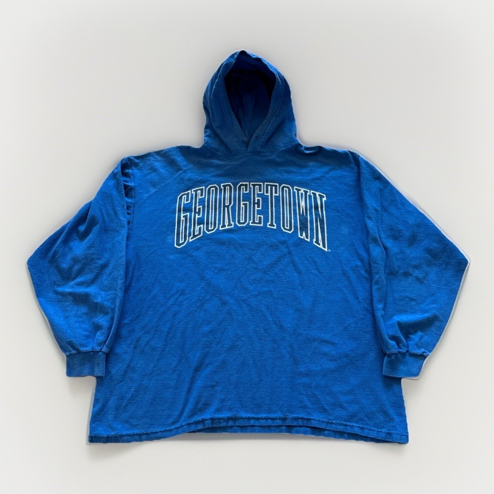 Vintage Georgetown Hoyas Shirt Mens XL Blue Hooded 90s Galt Sand‎